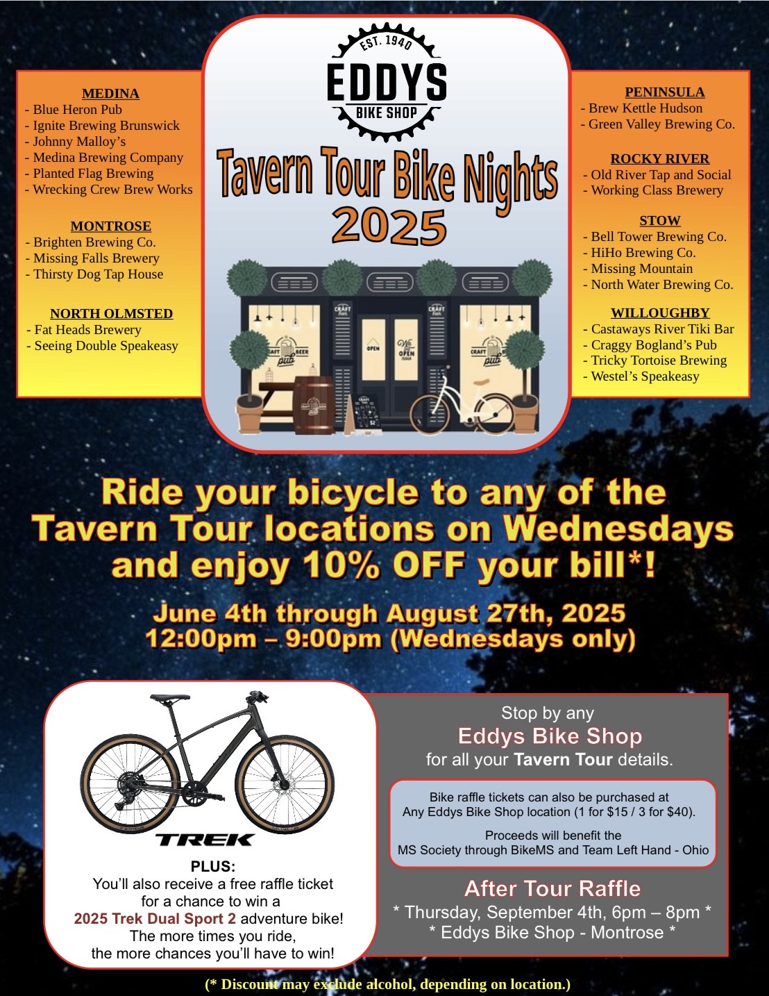 Cycling Wednesdays! 10% off your meal!