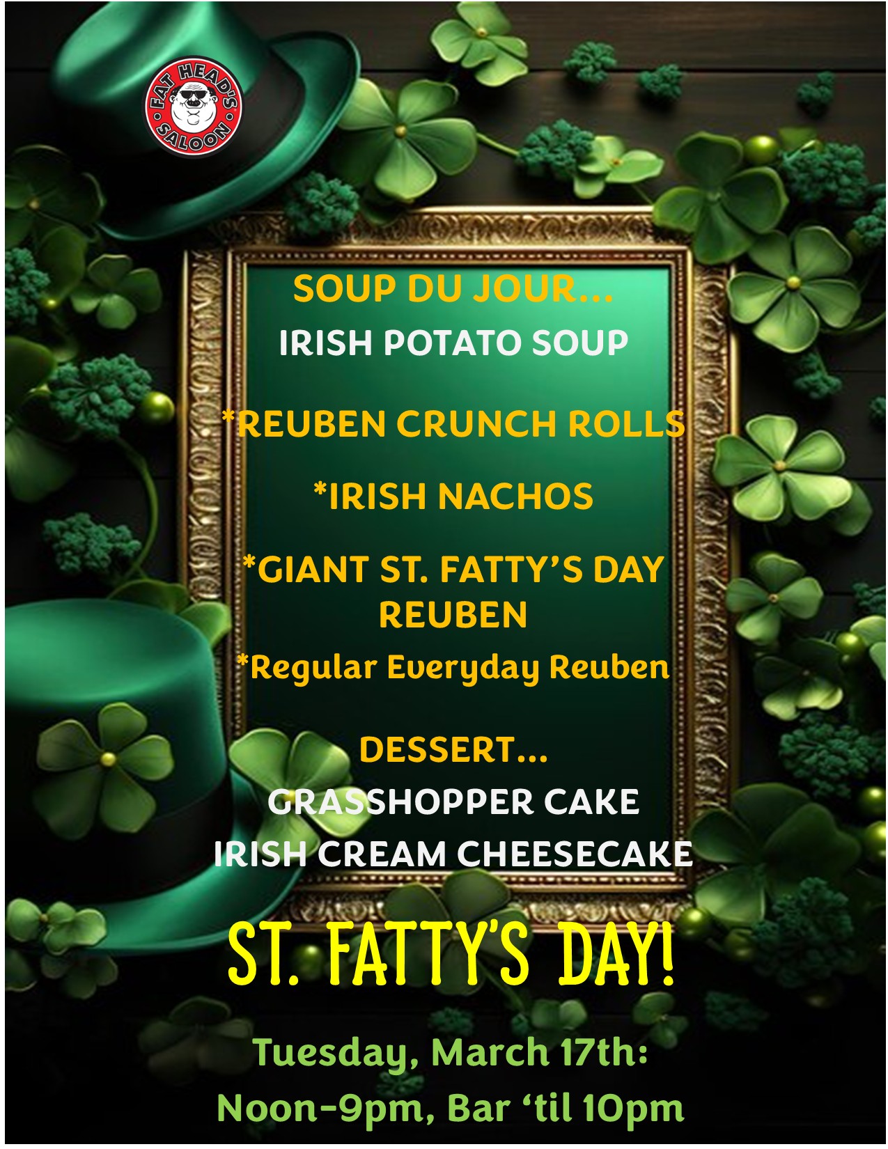 North Olmsted St. Fatty's Menu!